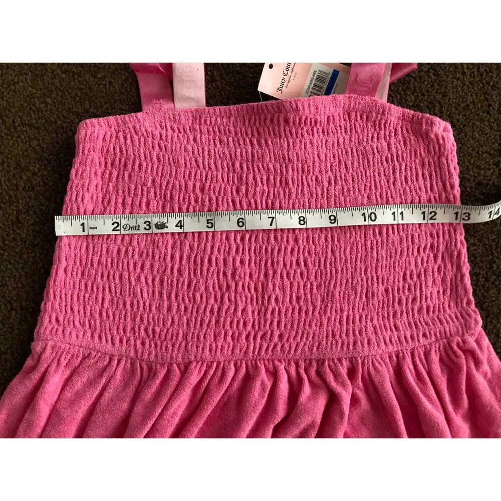 NWT Kids Juicy Couture Pink Terry Cloth Dress Sz XL